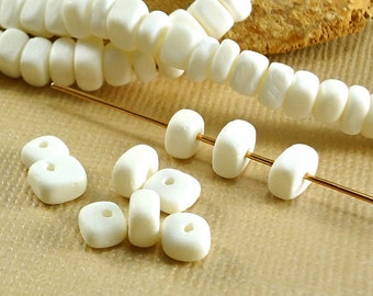 40 White Bone cube Nugget Beads light Ivory color Natural small Real Genuine Animal Bone 4mm - 5mm diy Jewelry bracelet earrings necklace