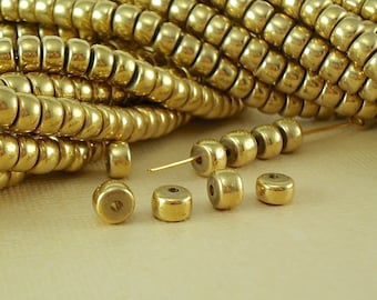 100 Brass Beads Rondelle Crow Disc raw brass metal beads Spacer 5.5 - 6mm x 4mm BOHO Quality Solid Brass Natural Beads