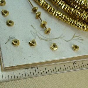 40 Brass Spacer Disk 4mm Heishi Chip Nugget Disc Loose Beads from India Flat tiny Metal Beads Natural Heishi image 5