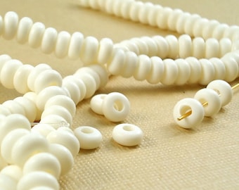 20 Bone Beads 7mm Round Donut Rondelle Spacers off White 2.8mm hole large hole bead Natural Beads diy bracelets necklace dreamcatchers