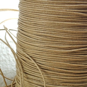 6yds Cord Waxed Linen Tan Brown 1.5mm for diy String Lace Jewelry Cord Macrame String Bracelet and Necklace