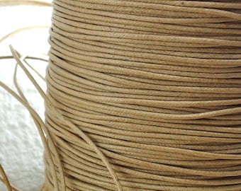 6yds Cord Waxed Linen Tan Brown 1.5mm for diy String Lace Jewelry Cord Macrame String Bracelet and Necklace