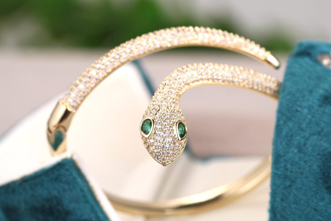 WOWORAMA Bracciale Rigido Donna Placcato Oro 18k, Modello Goccia Aperta Regolabile – Bracciale Spesso Minimalista - 3