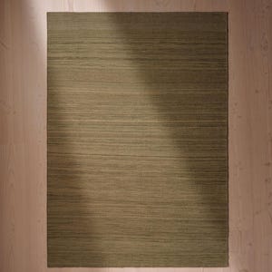 Olive Green Handwoven Wool Area Rug, Modern Minimalist Solid Textured Rug, Earthy Neutral Living Room Carpet, Custom Handmade Flatweave Rug