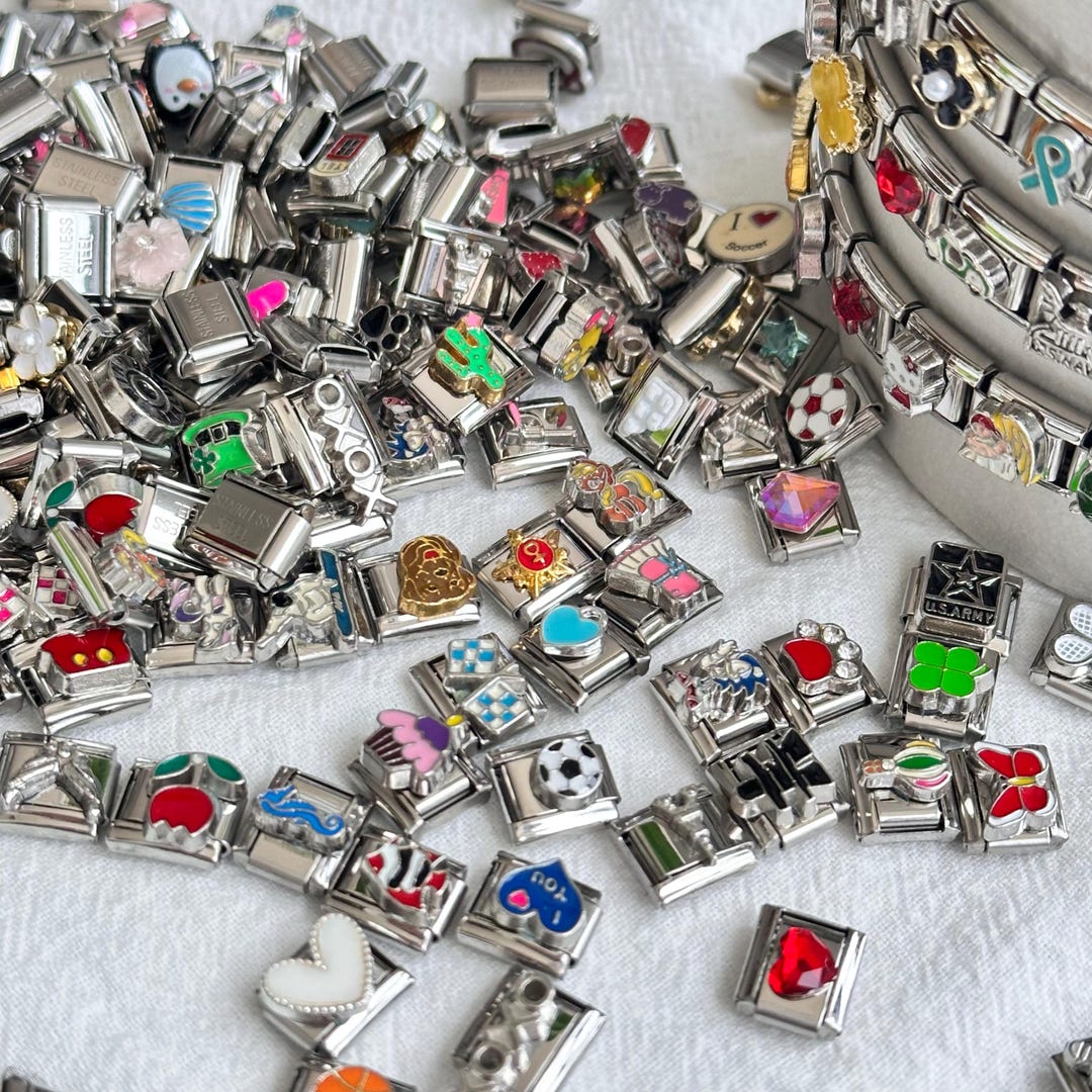 Mystery Random Italian Charms | 9mm Silver Charm | Italy Bracelet Charm ...