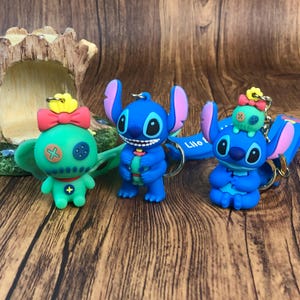 Cute Blue Alien 3D Keychain | Cartoon Character Keychain Charm | Car Accessory | Kawaii Keychain for Keys Gift for Kids & Friends