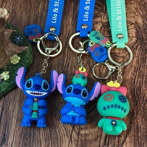 Cute Blue Alien 3D Keychain | Cartoon Character Keychain Charm | Car Accessory | Kawaii Keychain for Keys Gift for Kids & Friends
