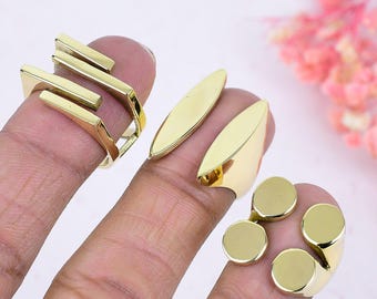 Minimalist Gold Messing Ring Set, moderne handgemachte Ringe