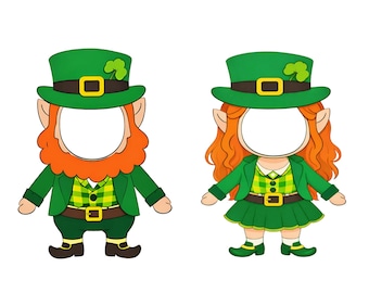 St. Patrick's Day Leprechaun Face Cutout PNG - Kids Costume Clipart (Digital Download)