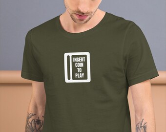 Vintage Arcade Gamer T-Shirt: Münze einzahlen - Retro Gaming T-Shirt