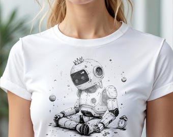 Lustiges Roboter-T-Shirt: Power Nickerchen, Weltdominanz-Grafik-T-Shirt