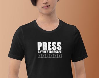 Press Any Key T-Shirt: Retro Computer Humor Tee for Techies
