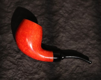Briar Wood Half-Bent Egg Pipe with Smooth Finish