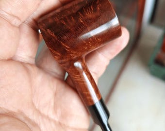 Handmade Briar Tobacco Pipe: Hammer Style, Acrylic Stem, Chestnut Gloss