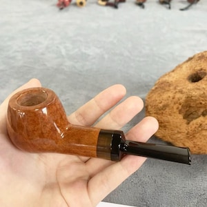 Handmade Italian Briar Wood Tobacco Pipe: Large Chamber, Polished Finish