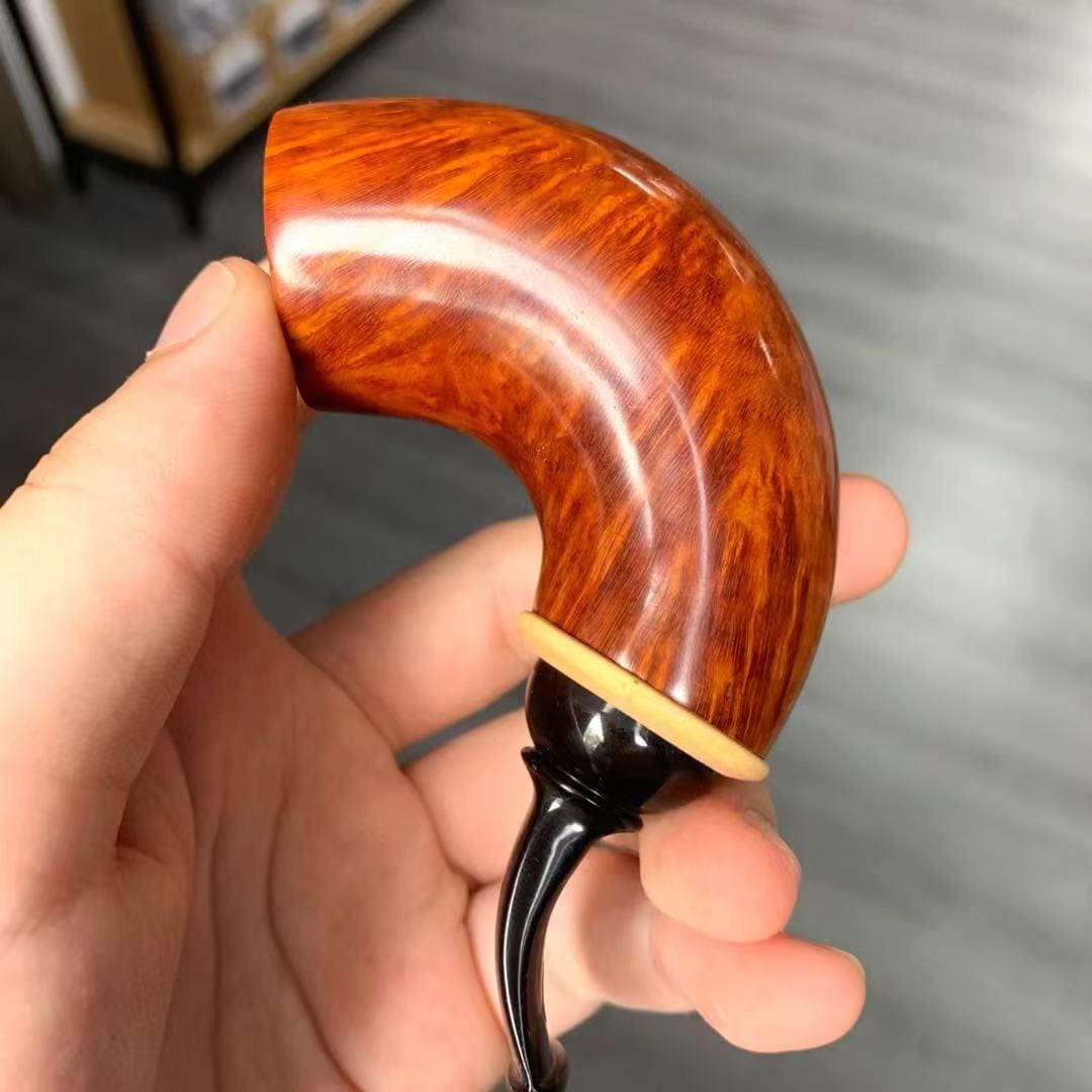 flat tobacco pipe Wooden Smoking Pipes, Size: 3.5Inches Sunburst Briar Flat Top Billiard