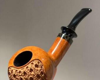 Briar Imported Apple Half Bent Natural Wood Unique Pipe
