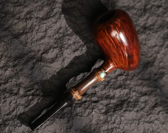 Briar Blowfish Pipe with Natural Bamboo Shank