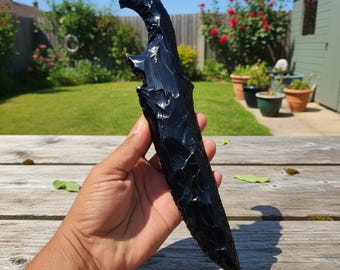10-calowy nóż z obsydianowym ostrzem lawowym Athame, prezent Wicca dla myśliwych, wystrój domu