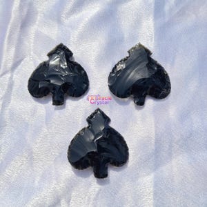 Bulk Handcrafted Obsidian Heart 35 MM Witchcraft Lava Blades Obsidian Crystal Jewelry Making Hearts