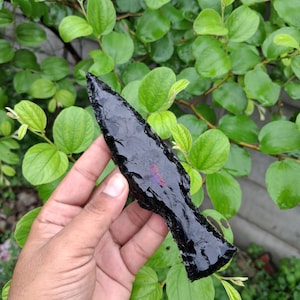 Schwarze Obsidian Lava Klinge 3 &quot;-10&quot; Zoll Speerspitze handgefertigt