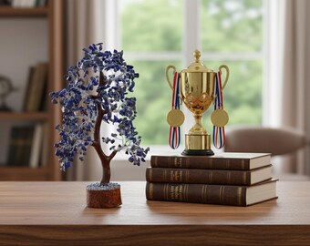 Natural Lapis Lazuli Feng Shui Bonsai Tree – Healing Crystal Decor