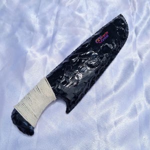 Handgefertigtes Messer aus schwarzem Obsidian: Lavaklinge Athame, spirituelles Werkzeug