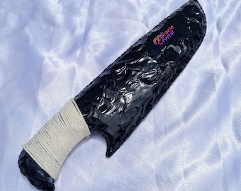 Ręcznie wykonany nóż z czarnego obsydianu: Lava Blade Athame, narzędzie duchowe