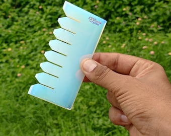 Herramienta de masaje de cabeza y cuero cabelludo de vidrio opalita tallado a mano para el cuidado del cabello, regalo de cumpleaños