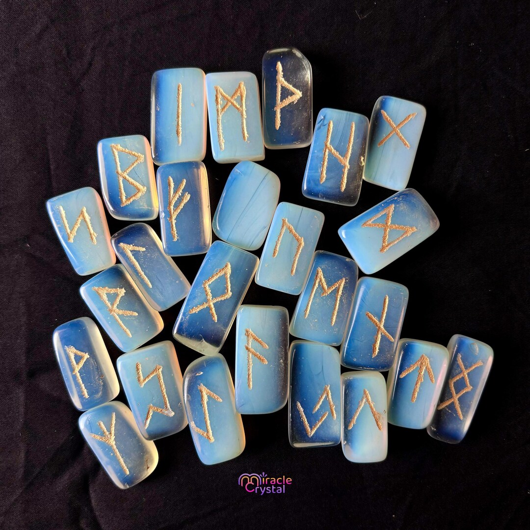 Opalite Rune Set, Handcrafted Elder Futhark for Divination - Etsy