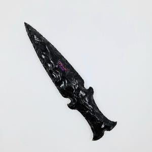 Natural Black Obsidian Lava Blades Sharp Pointy Spines Knives Handcrafted Collector&#39;s Art Handmade Collectible Ritual Knife Hand Knapped