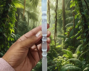 Handgefertigter Spiral Zauberstab Stick Selenit Energie Reinigung Meditation Arbeit Balancierend