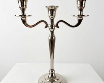 Portavelas de 3 brazos / Soporte para velas de aluminio de 3 brazos / Candelabro decorativo / Decoración de mesa de comedor / Decoración del hogar