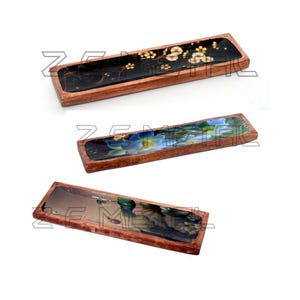 Artisan Wooden Trays | Multicolor Enamel & Marble Look | Decorative Handmade Tray for Home or Gift Use