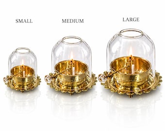 Lámpara de aceite vintage de latón y cristal con chimenea, portavelas decorativo de mesa, mecha ajustable, iluminación decorativa de estilo antiguo para el hogar.