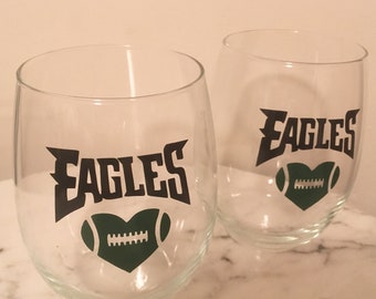 Philadelphia Eagles Stemless Wine Glass