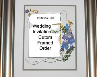 Wedding Invitation Pressed Flower Framed Wedding Gift Keepsake