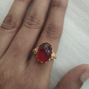 Vintage Lab Created Ruby And Diamond Wedding Engagement Ring ,Ruby Ring ,Handmade Jewelry