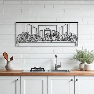 The Last Supper Metal Wall Art, Religious Home Decor, Christian Gift, Living Room or Entryway Decoration, Christian Gift