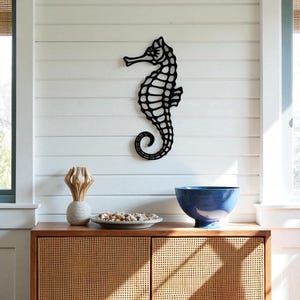 Seepferdchen Metallwanddekor, Ozean-Metallwandkunst, Küstenhaus, rustikale Wanddekoration, Wohnzimmer-Metallkunst, Ozean-Liebhaber-Geschenk