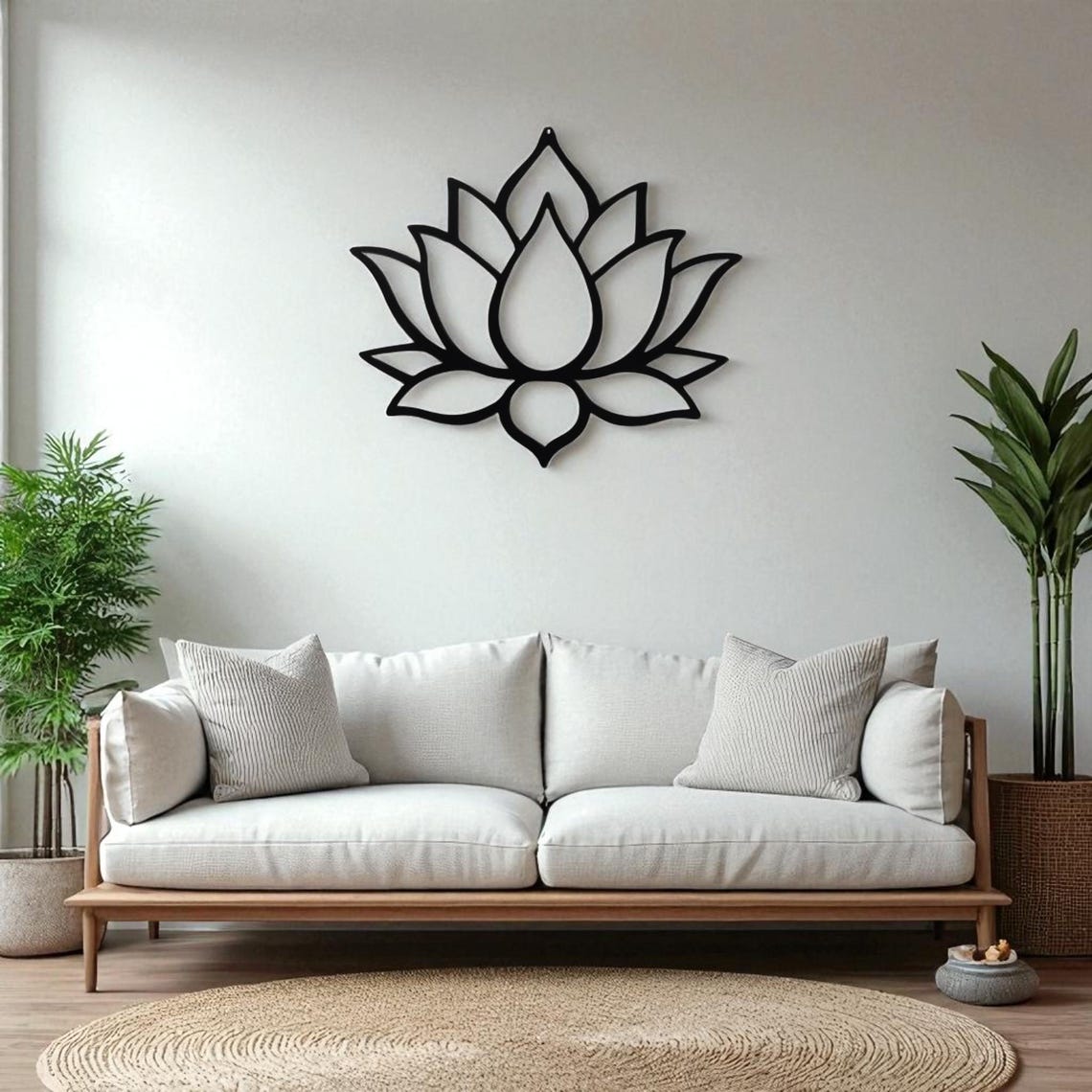 Lotus Metal Wall Art, Blossomed Lotus Wall Hanging, Indoor Outdoor ...