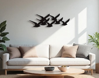 Decoración de pared de metal con pájaros, colgante de pared de acero para exteriores, arte rústico inspirado en la naturaleza, decoración de jardín o patio, regalo para amantes de las aves.