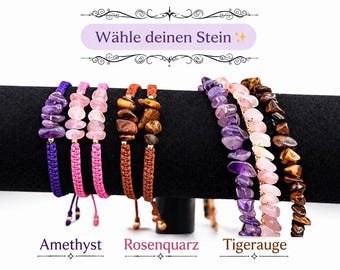 Kristall Haarreif & Armband Set – Amethyst, Rosenquarz, Tigerauge | Mystischer Haarschmuck - Schmuckset | Boho Witch Geschenk