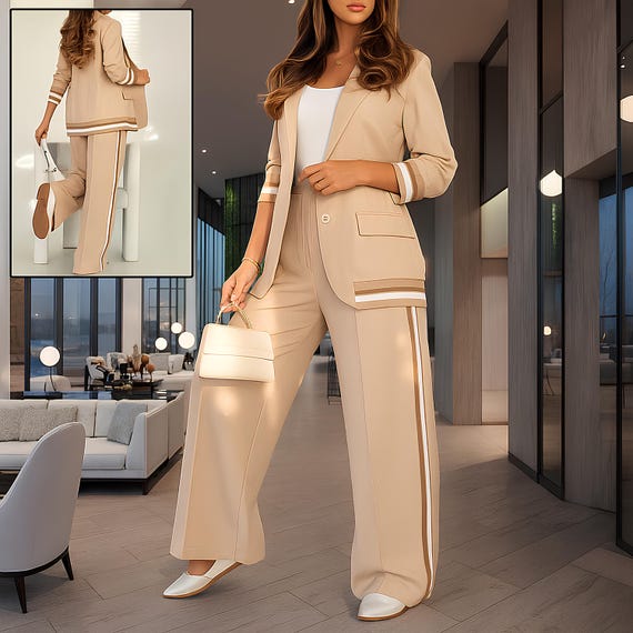 Women's 2-Piece Suit Set: Commuting Office Outfit - 10+ Colors - 2026