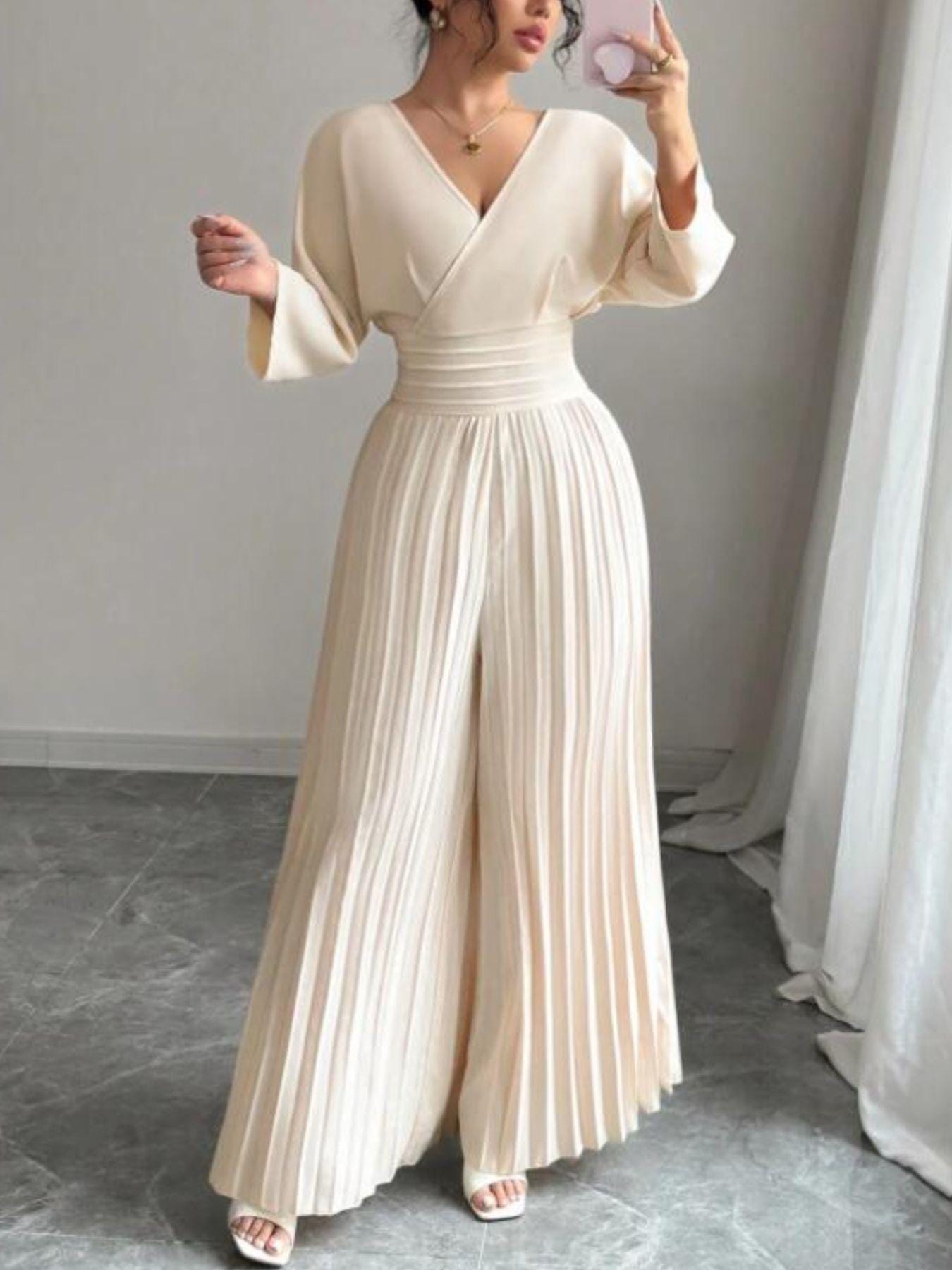 green emerald velvet dress Elegant Halter Front Tie-Up Cut Out White Jumpsuit L / White