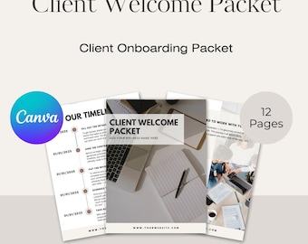Client Welcome Packet | Onboarding Template | Virtual Assistant, Social Media Manager | Business Coach Starter Kit & Proposal Pack