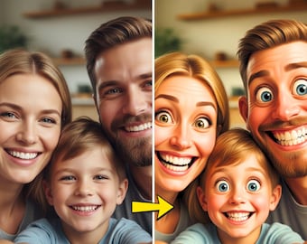 Benutzerdefinierte Paar Karikatur vom Foto, lustiges Cartoon Porträt Geschenk, personalisiertes Jubiläumsgeschenk, Hochzeitspaar Kunst, digitaler Download