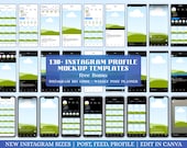 Instagram Profile Mockup Templates Canva Bundle (130+) | Social Media Branding Templates |  Feed Mockup Kit | Editable Instagram Mockups