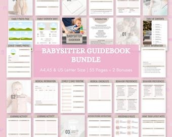 Babysitter Guidebook Printable | Nanny Binder, Childcare Planner, Editable Canva Templates, Baby Memory Book & Family Organizer