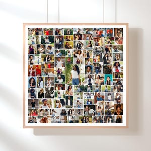 100 Photo Collage Template | Square Wall Display | Editable Canva Grid | Anniversary Gift Keepsake | Memory Poster
